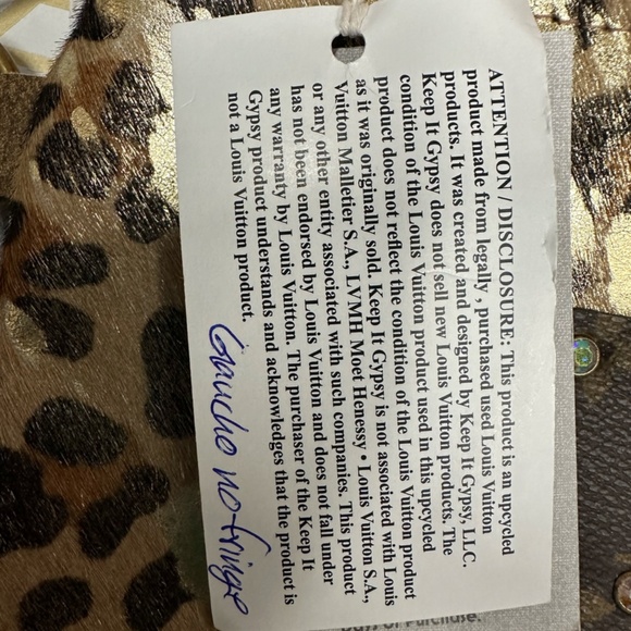 LV KEEP IT GYPSY GOUCHO WRISTLET Brown Gold Metallic Leopard‎ Print NWT - Picture 7 of 11